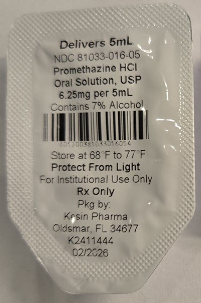 Promethazine 5mL Foil -.jpg NDC 81033-016-05 - Promethazine 5mL Foil